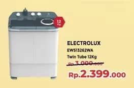 Promo Harga Electrolux EWS13261WA Semi Auto Washer  - Yogya