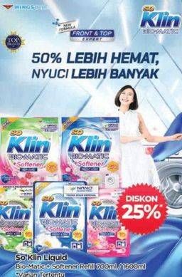 Promo Harga So Klin Biomatic Liquid Detergent 700 ml - TIP TOP