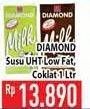 Promo Harga DIAMOND Milk UHT Low Fat, Coklat 1 ltr - Hypermart