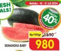 Promo Harga Semangka Baby Black per 100 gr - Superindo