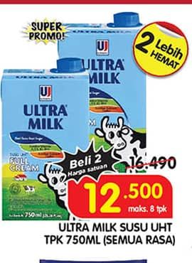 Promo Harga Ultra Milk Susu UHT All Variants 750 ml - Superindo