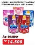 Promo Harga So Klin Liquid Detergent + Anti Bacterial Violet Blossom, + Anti Bacterial Red Perfume Collection, + Softergent Soft Sakura 750 ml - Superindo
