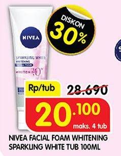 Promo Harga Nivea Facial Foam Sparkling White 100 ml - Superindo