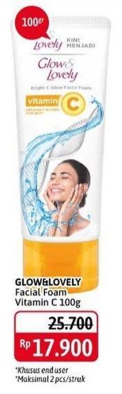 Promo Harga GLOW & LOVELY (FAIR & LOVELY) Facial Wash Bright C Glow 100 gr - Alfamidi