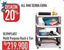 Promo Harga OLYMPLAST Multi Purpose Rack 4 Tier  - Hypermart