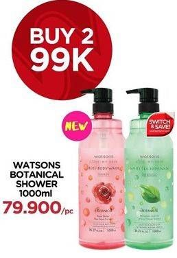 Promo Harga WATSONS Botanical Shower per 2 botol 1000 ml - Watsons