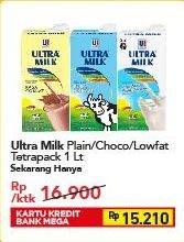 Promo Harga ULTRA MILK Susu UHT Coklat, Full Cream, Low Fat Full Cream 1000 ml - Carrefour