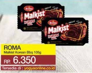 Promo Harga ROMA Malkist Korean BBQ 105 gr - Yogya