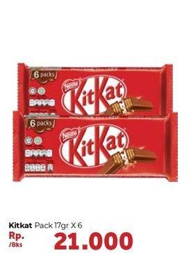Promo Harga KIT KAT Chocolate 4 Fingers per 6 pcs 17 gr - Carrefour