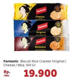 Promo Harga FANTASTIC Rice Crackers BBQ, Cheese, Original 100 gr - Carrefour