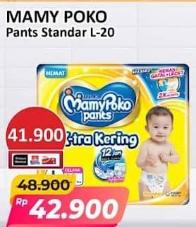 Promo Harga Mamy Poko Pants Xtra Kering L20 20 pcs - Alfamart