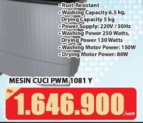Promo Harga Polytron PWM 1081Y Mesin Cuci 2 Tabung  - Hari Hari