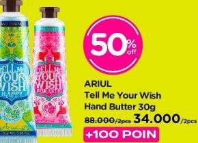 Promo Harga ARIUL Hand Cream Tell Me Your Wish 30 gr - Watsons