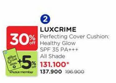 Promo Harga Luxcrime Perfecting Cover Cushion - Healthy Glow SPF 35 PA +++ All Variants  - Watsons
