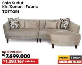 Promo Harga Tottori Sofa Sudut Fabric Kanan/Kiri  - COURTS