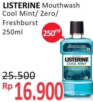 Promo Harga LISTERINE Mouthwash Antiseptic Cool Mint, Zero, Fresh Burst 250 ml - Alfamidi