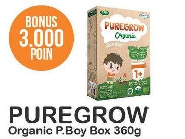 Promo Harga ARLA Puregrow Organic 1+ Boys 360 gr - Alfamart