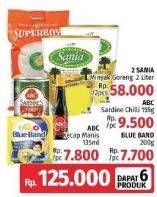 Promo Harga 2 Sania Minyak Goreng 2L + ABC Sardines + Blue Band Margarine + ABC Kecap Manis  - LotteMart
