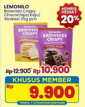 Promo Harga Lemonilo Brownies Crispy Keju, Choco, Strawberry 35 gr - Indomaret