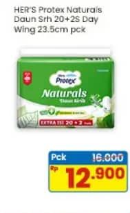 Promo Harga Hers Protex Naturals Daun Sirih Wing 23, 5cm 22 pcs - Indomaret