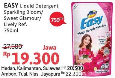 Promo Harga ATTACK Easy Detergent Liquid Sparkling Blooming, Sweet Glamour, Lively Energetic 750 ml - Alfamidi