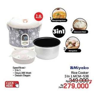 Promo Harga Miyako MCM 528 | Magic Com 1800 ml - LotteMart