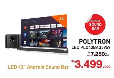 Promo Harga Polytron PLD 43BAG5959 Smart TV Cinemax Soundbar 43 inch   - Yogya