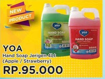 Promo Harga YOA Hand Soap Apel, Strawberry 4 ltr - Yogya