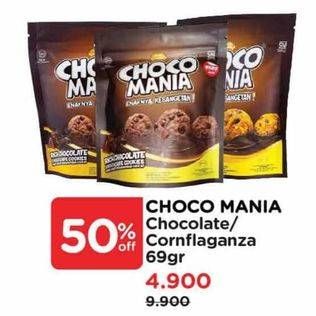 Promo Harga Choco Mania Choco Chip Cookies Cornflaganza, Rich Choco 69 gr - Watsons