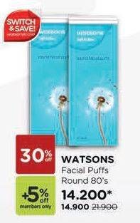Promo Harga WATSONS Round Puff 80 pcs - Watsons