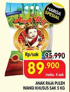 Promo Harga Anak Raja Beras Pulen Wangi 5000 gr - Superindo