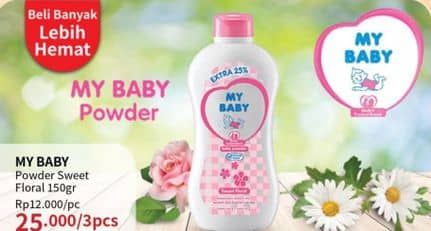 Promo Harga My Baby Baby Powder Sweet Floral 150 gr - Guardian