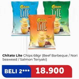 Promo Harga CHITATO Lite Snack Potato Chips  Beef BBQ, Seaweed, Salmon Teriyaki 68 gr - Carrefour