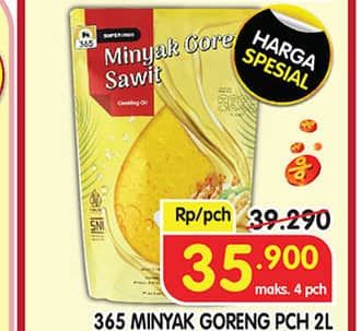 Promo Harga 365 Minyak Goreng 2000 ml - Superindo