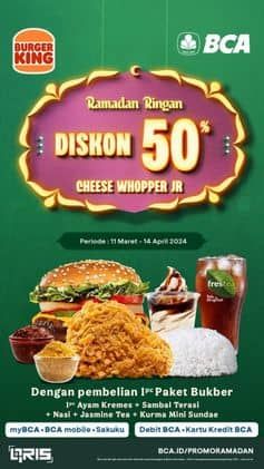 Promo Harga Diskon 50%  - Burger King
