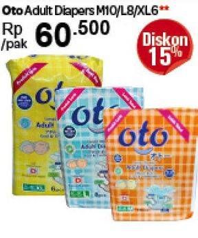Promo Harga OTO Adult Diapers M10, L8, XL6  - Carrefour