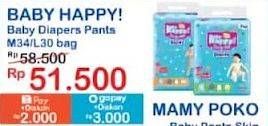 Promo Harga Baby Happy Body Fit Pants M34, L30 30 pcs - Indomaret