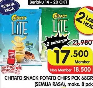 Promo Harga CHITATO Snack Potato Chips 68 g (semua rasa)  - Superindo