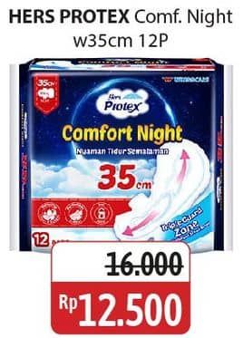 Promo Harga Hers Protex Comfort Night Wing 35cm 12 pcs - Alfamidi