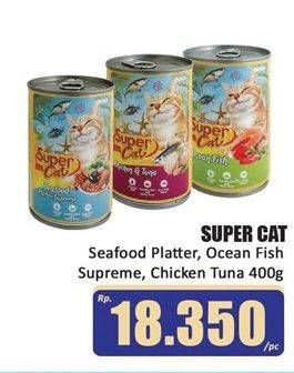 Promo Harga Super Cat Makanan Kucing Seafood Platter, Chicken Tuna, Ocean Fish Supreme 400 gr - Hari Hari