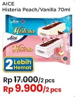 Promo Harga Aice Ice Cream Histeria Vanila Peach 70 ml - Indomaret