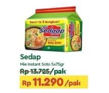 Promo Harga Sedaap Mie Kuah Soto per 5 pcs 75 gr - TIP TOP