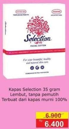 Promo Harga SELECTION Facial Cotton 35 gr - Alfamart