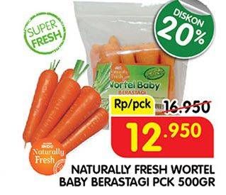 Promo Harga NATURALLY Fresh Wortel Baby Berastagi 500 gr - Superindo
