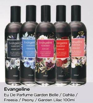Promo Harga EVANGELINE Eau De Parfume Garden Belle, Dahlia, Freesia, Peony, Lilac 100 ml - TIP TOP