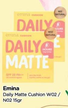 Promo Harga Emina Daily Matte Cushion W02 Natural, N02 Natural  - TIP TOP