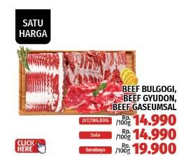 Promo Harga Beef Bulgogi/Gyudon/Gaseumsal  - LotteMart