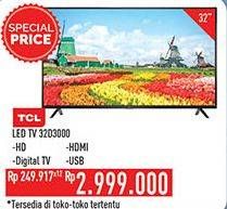 Promo Harga TCL 32D3000 HD LED TV  - Hypermart