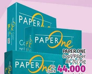 Promo Harga PAPERONE Kertas Copier A4 70 G, Copier A4 75 G 500 sheet - LotteMart