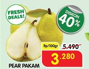 Promo Harga Pear Packham per 100 gr - Superindo